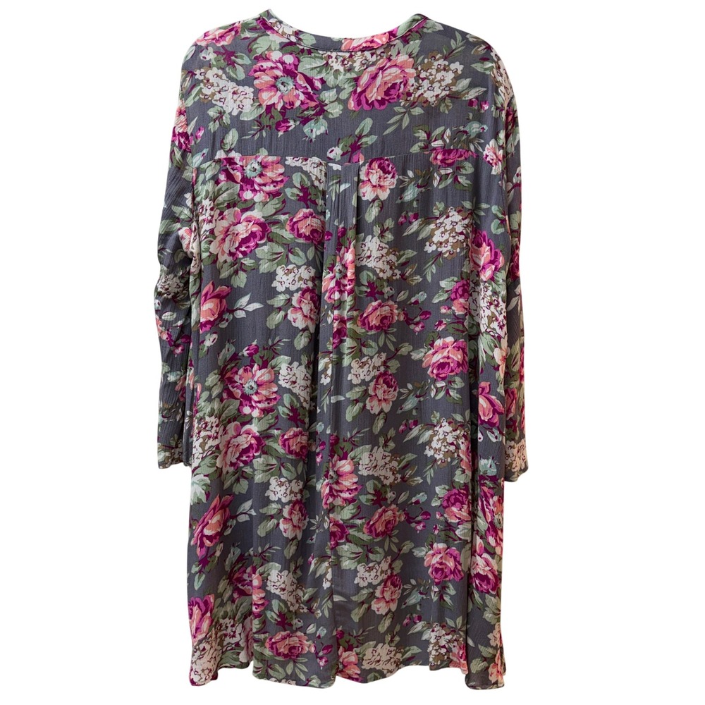 UMGEE Tunic Women LARGE Mini Dress Floral Bohemian Cottagecore Spring Party - Picture 5 of 10